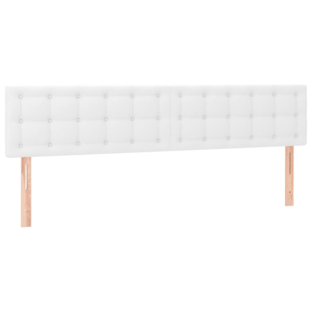fehér műbőr rugós ágy matraccal 200 x 200 cm