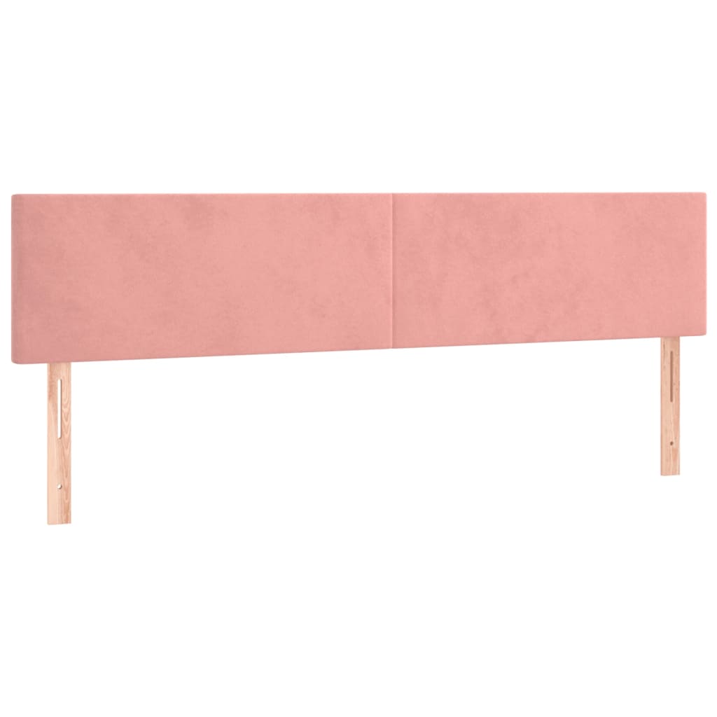rózsaszín bársony rugós ágy matraccal 200x200 cm