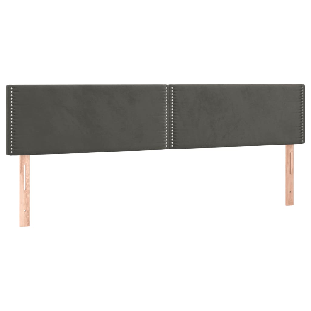sötétszürke bársony rugós ágy matraccal 200x200 cm