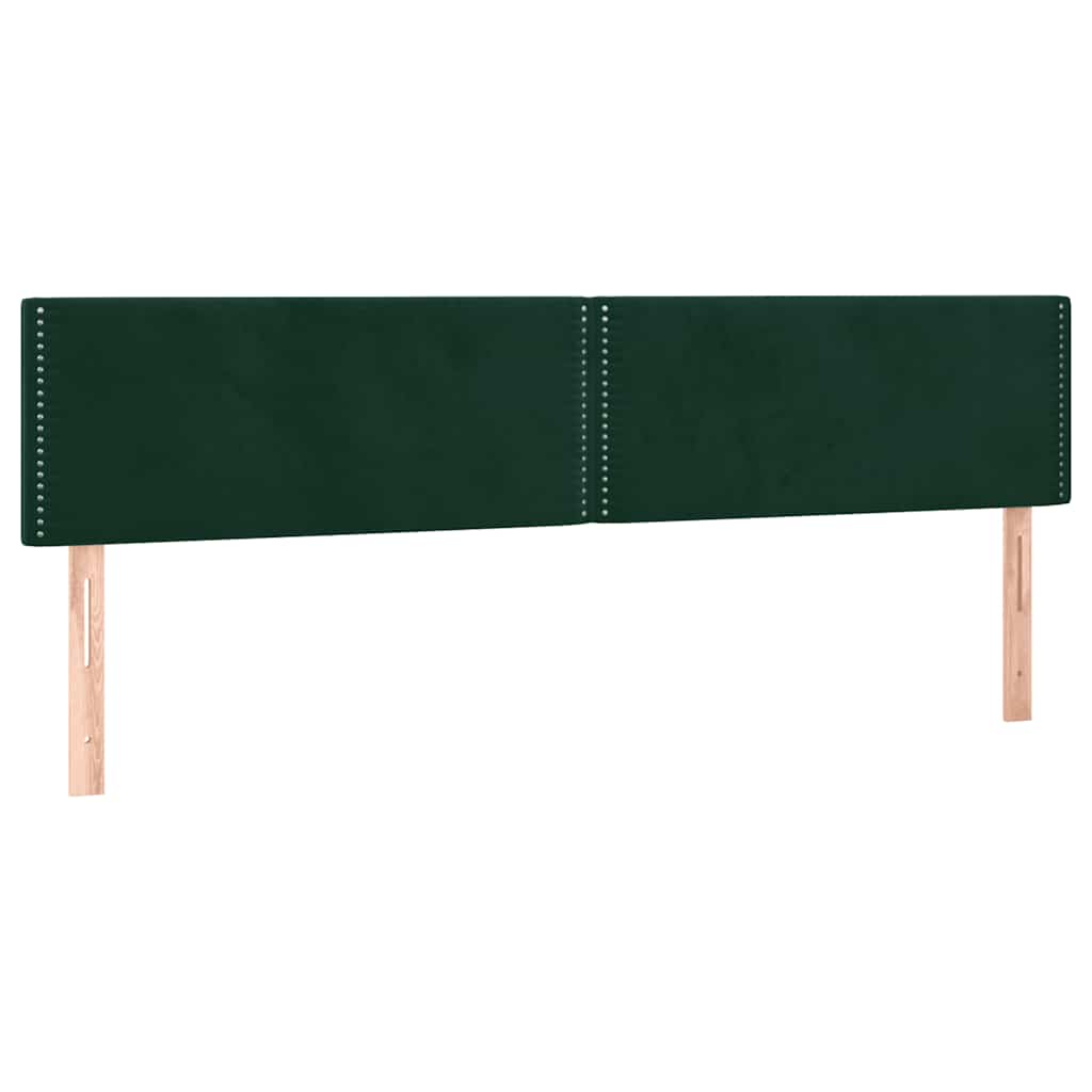 sötétzöld bársony rugós ágy matraccal 200x200 cm