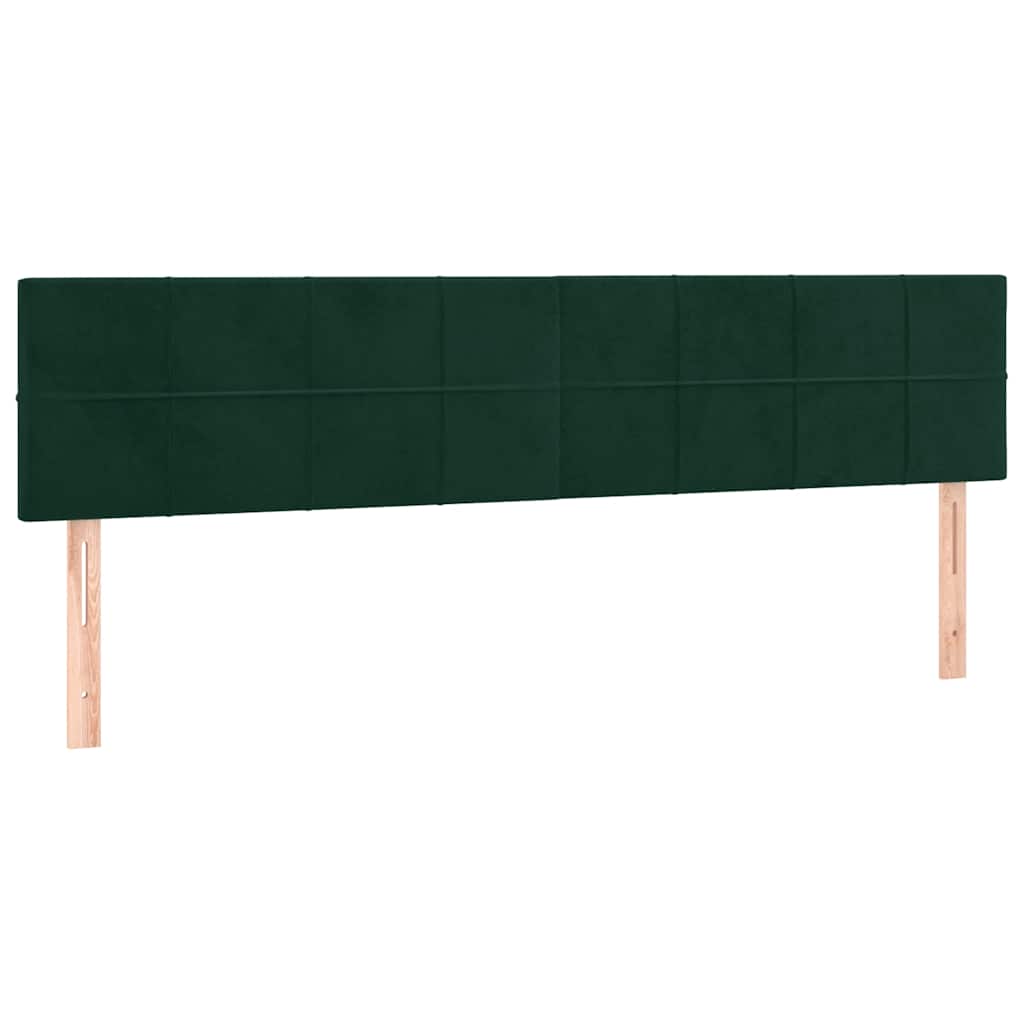 sötétzöld bársony rugós ágy matraccal 180x200 cm