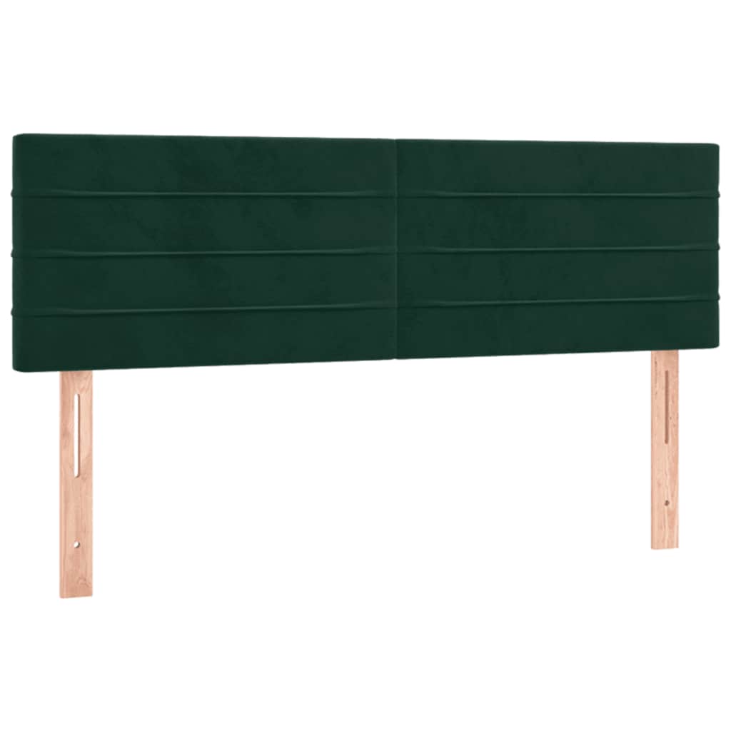 sötétzöld bársony rugós ágy matraccal 140x190 cm
