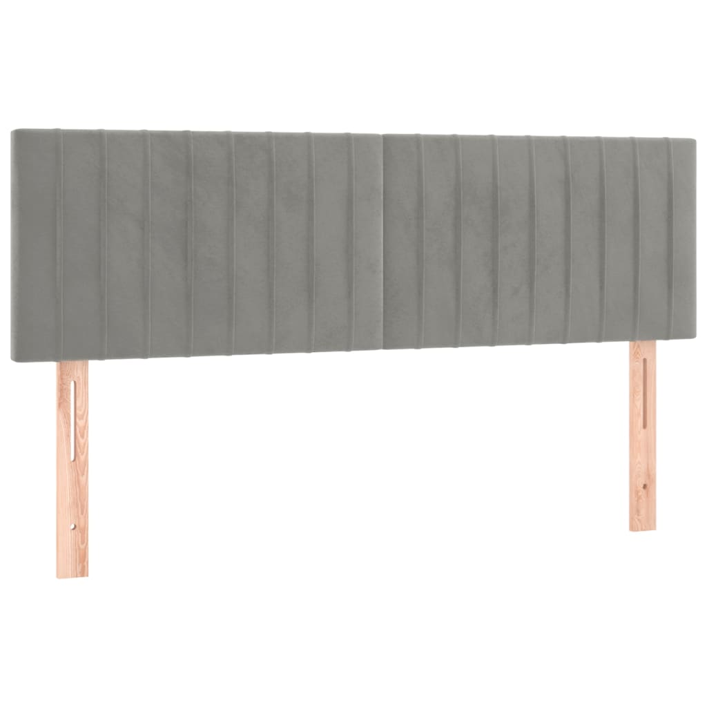 világosszürke bársony rugós ágy matraccal 140x190 cm