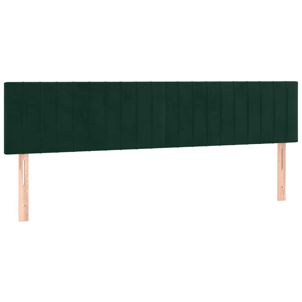sötétzöld bársony rugós ágy matraccal 180x200 cm