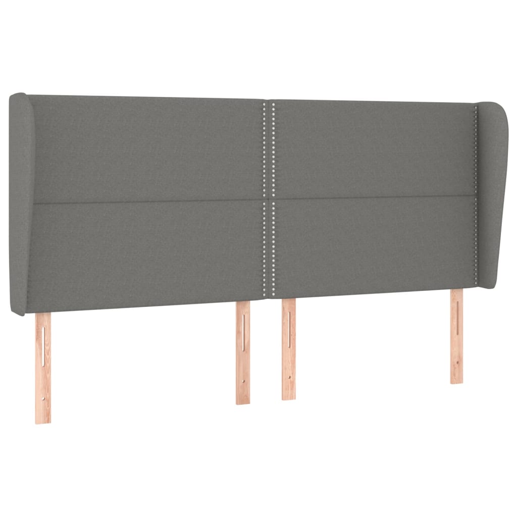 sötétszürke szövet rugós ágy matraccal 200 x 200 cm