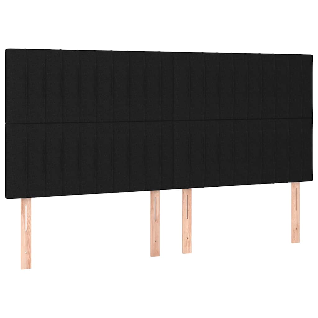 fekete szövet rugós ágy matraccal 200 x 200 cm