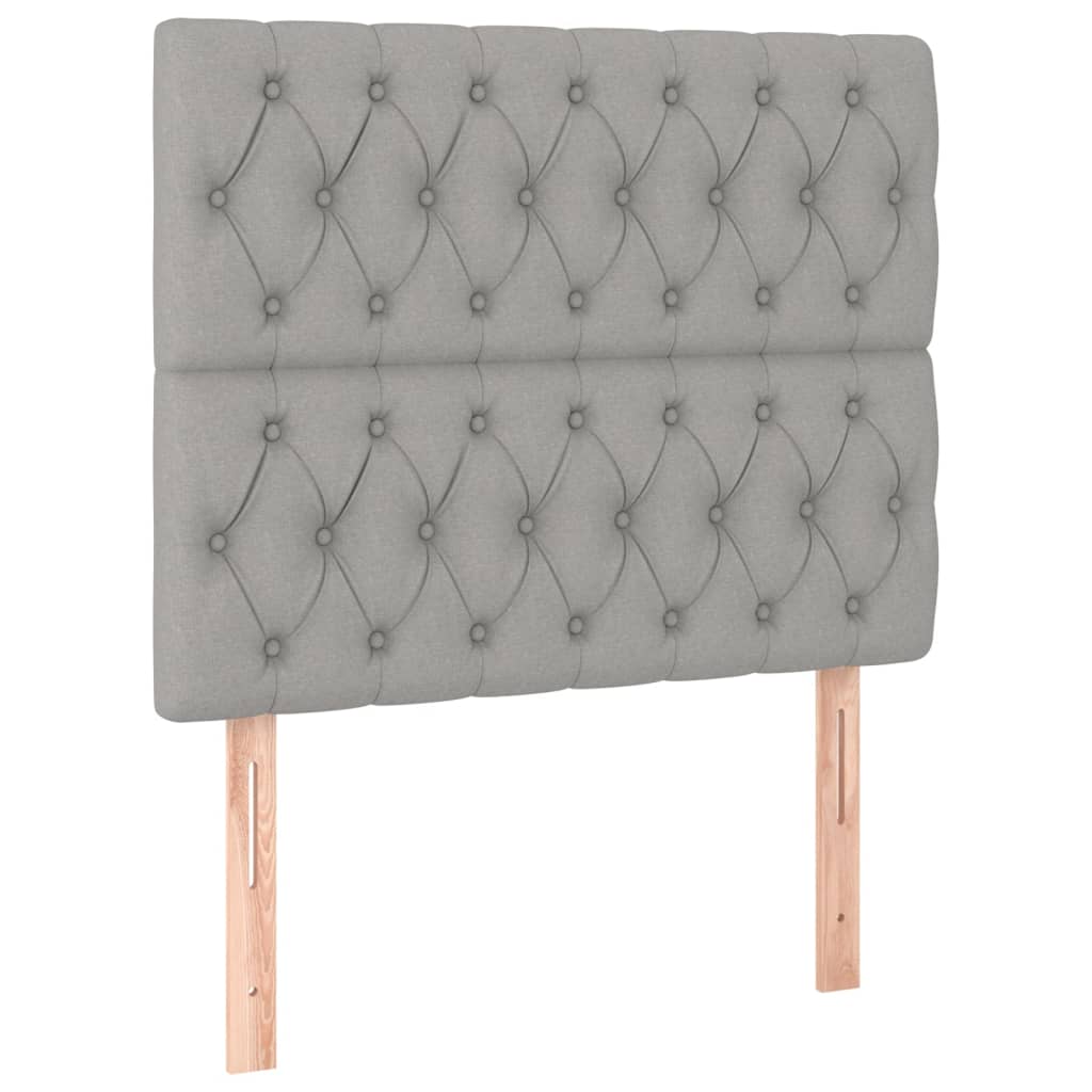 világosszürke szövet rugós ágy matraccal 90 x 200 cm