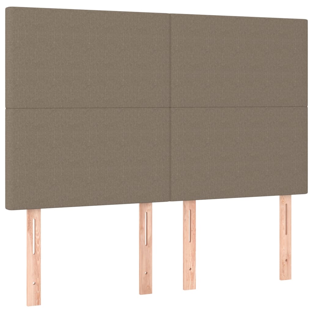 tópszínű szövet rugós ágy matraccal 140 x 190 cm