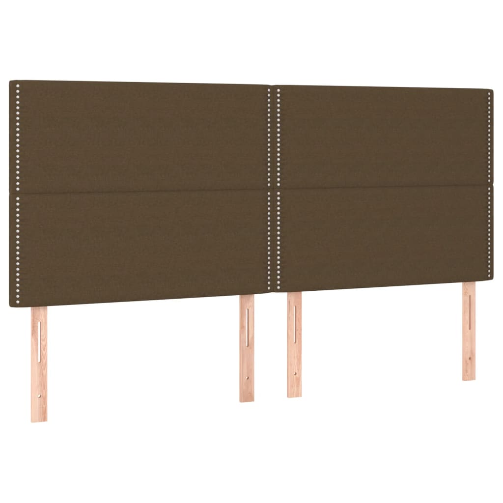 sötétbarna szövet rugós ágy matraccal 200 x 200 cm