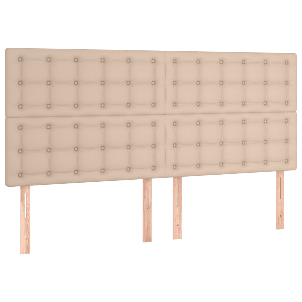 cappuccino színű műbőr rugós ágy matraccal 160 x 200 cm