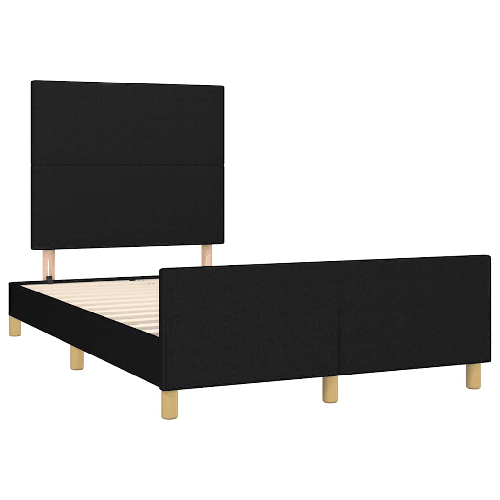 fekete szövet ágykeret matrac nélkül 120x200 cm