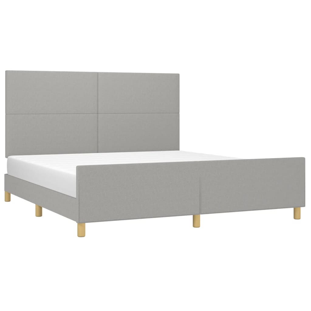 világosszürke szövet ágykeret matrac nélkül 180 x 200 cm