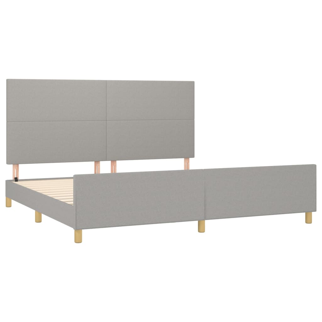 világosszürke szövet ágykeret matrac nélkül 200 x 200 cm
