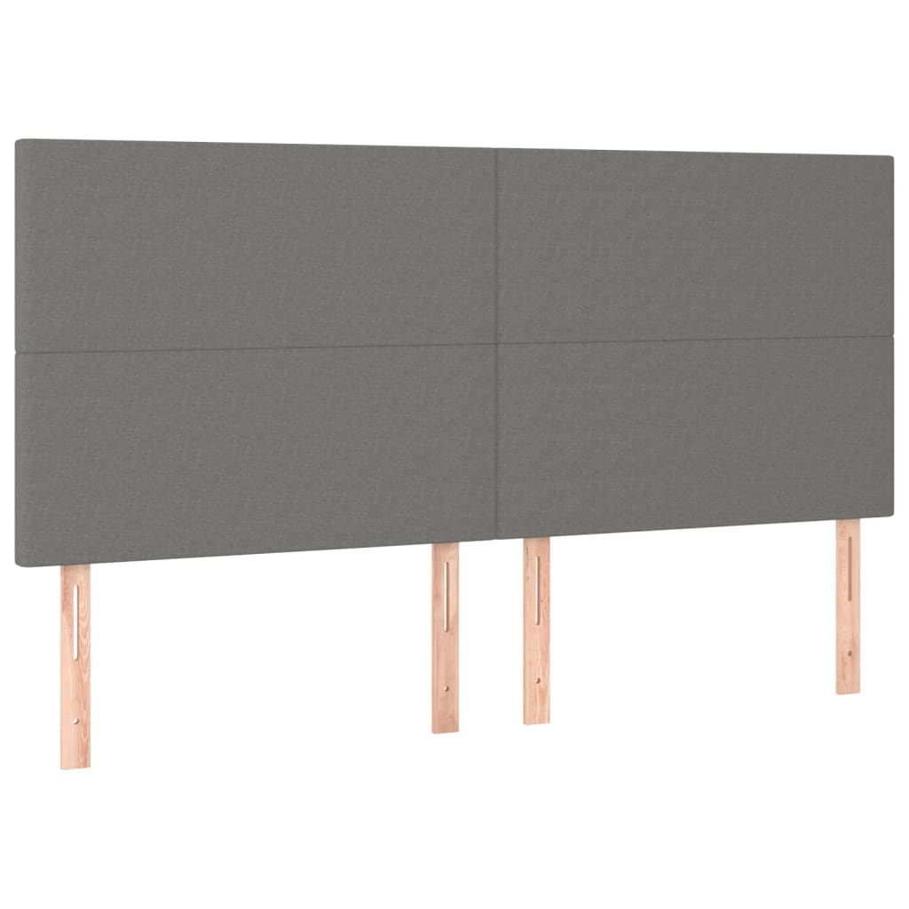 sötétszürke szövet ágykeret matrac nélkül 200 x 200 cm