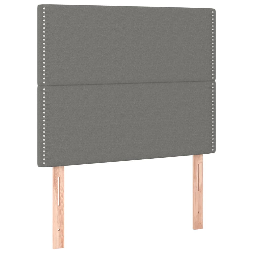 sötétszürke szövet ágykeret matrac nélkül 100x200 cm