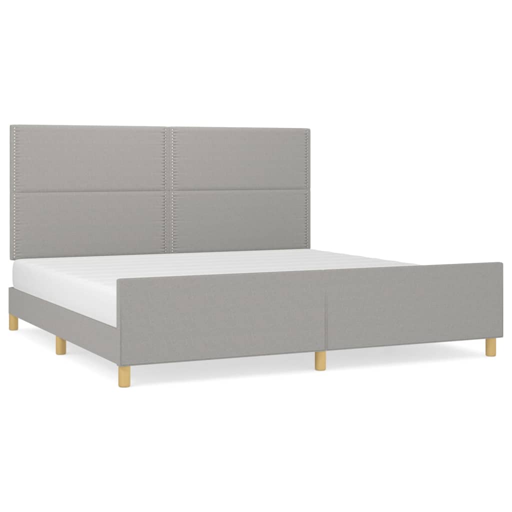 világosszürke szövet ágykeret matrac nélkül 200 x 200 cm