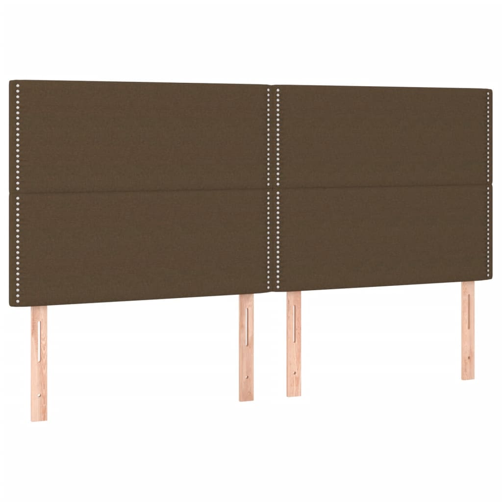 sötétbarna szövet ágykeret matrac nélkül 200 x 200 cm
