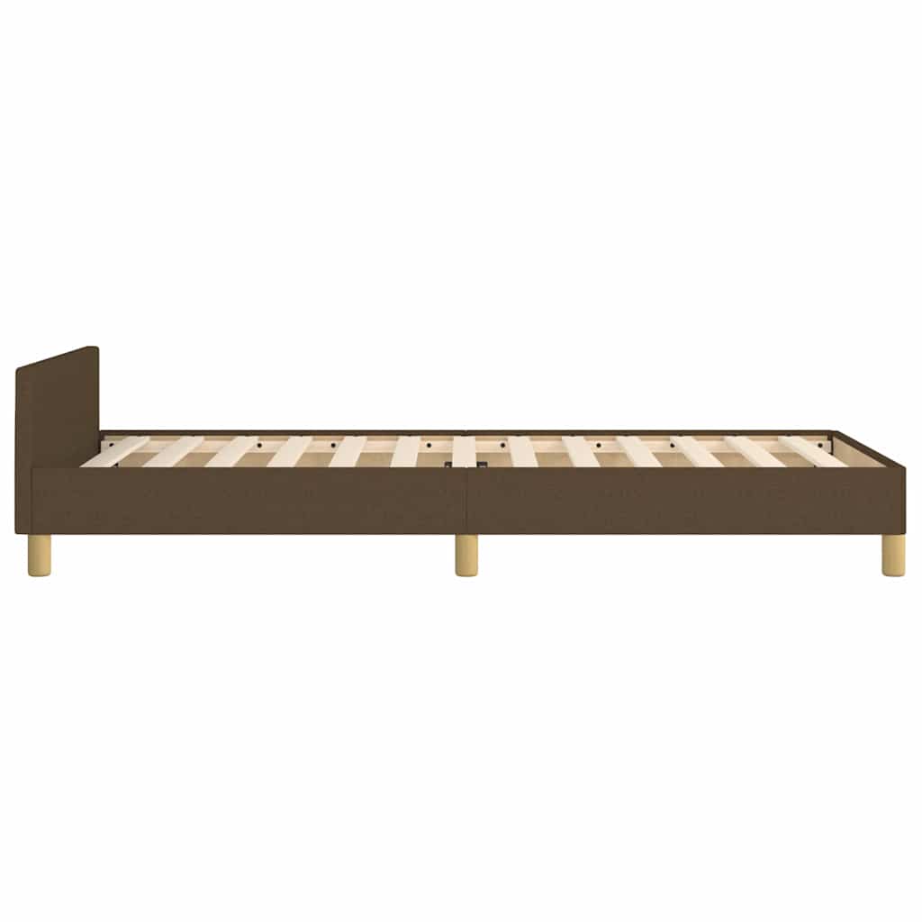 sötétbarna szövet ágykeret matrac nélkül 80x200 cm