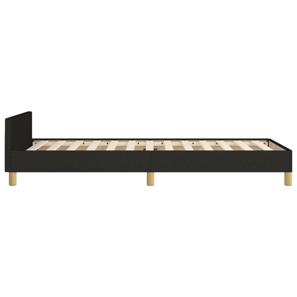 fekete szövet ágykeret matrac nélkül 100x200 cm