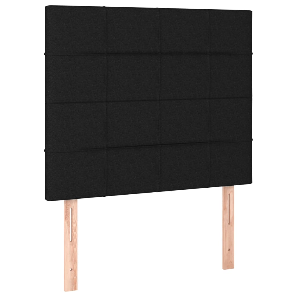 fekete szövet ágykeret matrac nélkül 100x200 cm