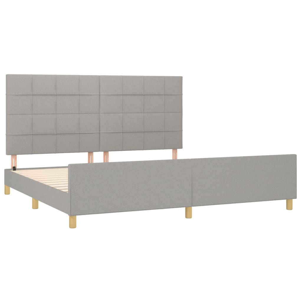 világosszürke szövet ágykeret matrac nélkül 200 x 200 cm