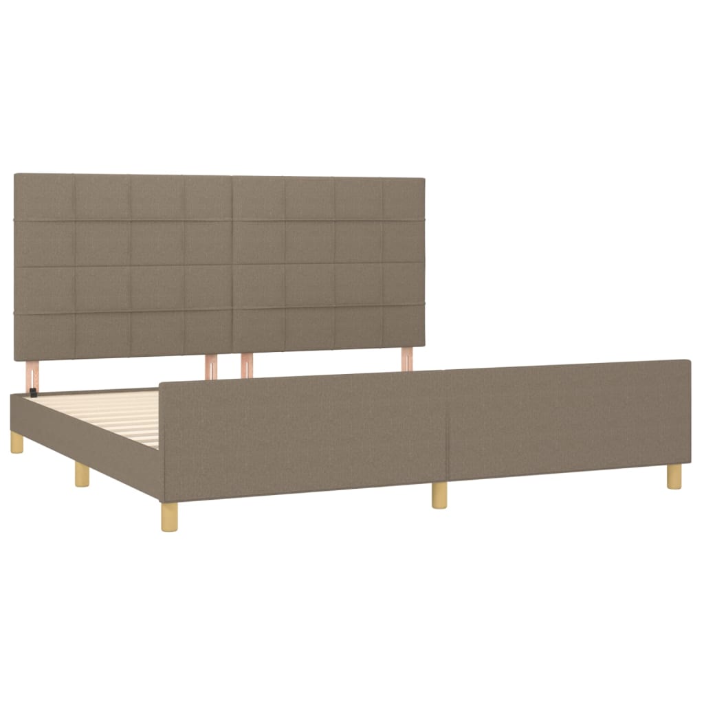 tópszínű szövet ágykeret matrac nélkül 200 x 200 cm