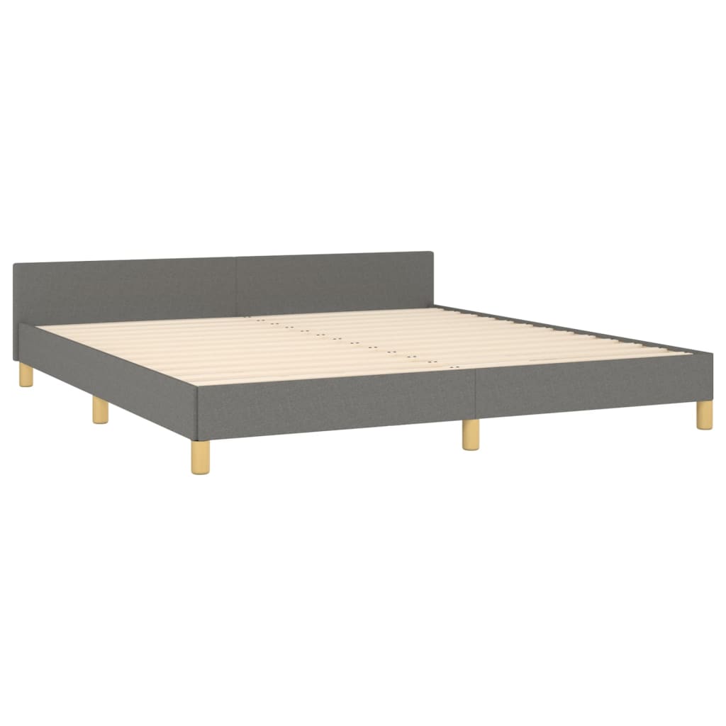 sötétszürke szövet ágykeret matrac nélkül 180 x 200 cm
