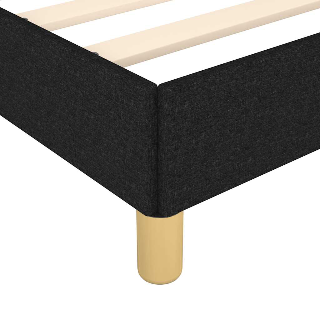 fekete szövet ágykeret matrac nélkül 180 x 200 cm