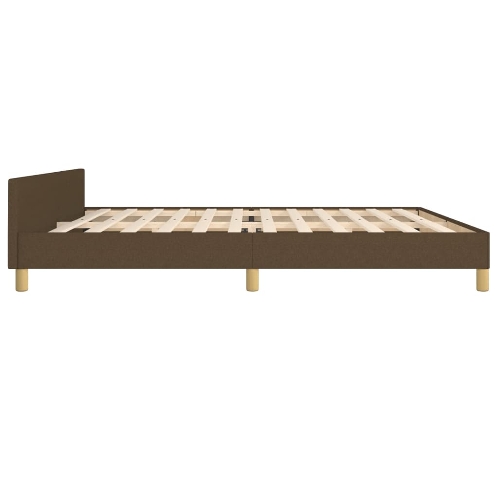sötétbarna szövet ágykeret matrac nélkül 200 x 200 cm