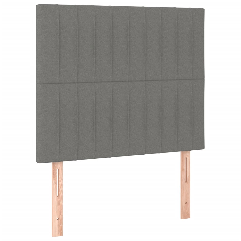 sötétszürke szövet ágykeret matrac nélkül 90x200 cm