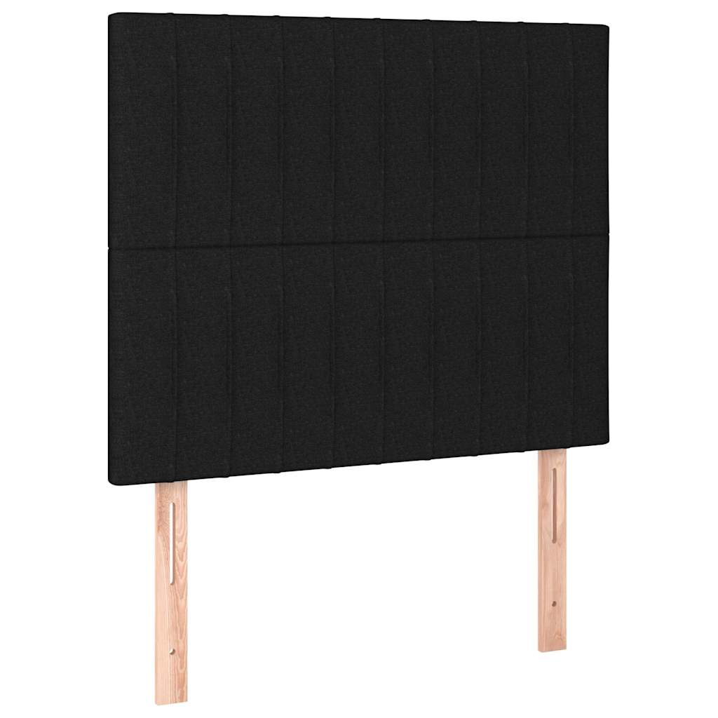 fekete szövet ágykeret matrac nélkül 100x200 cm