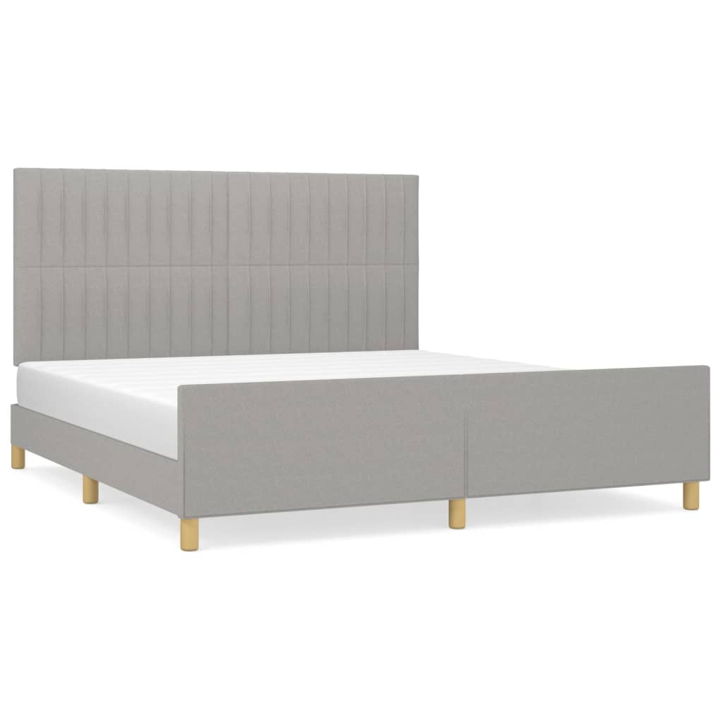 világosszürke szövet ágykeret matrac nélkül 160 x 200 cm