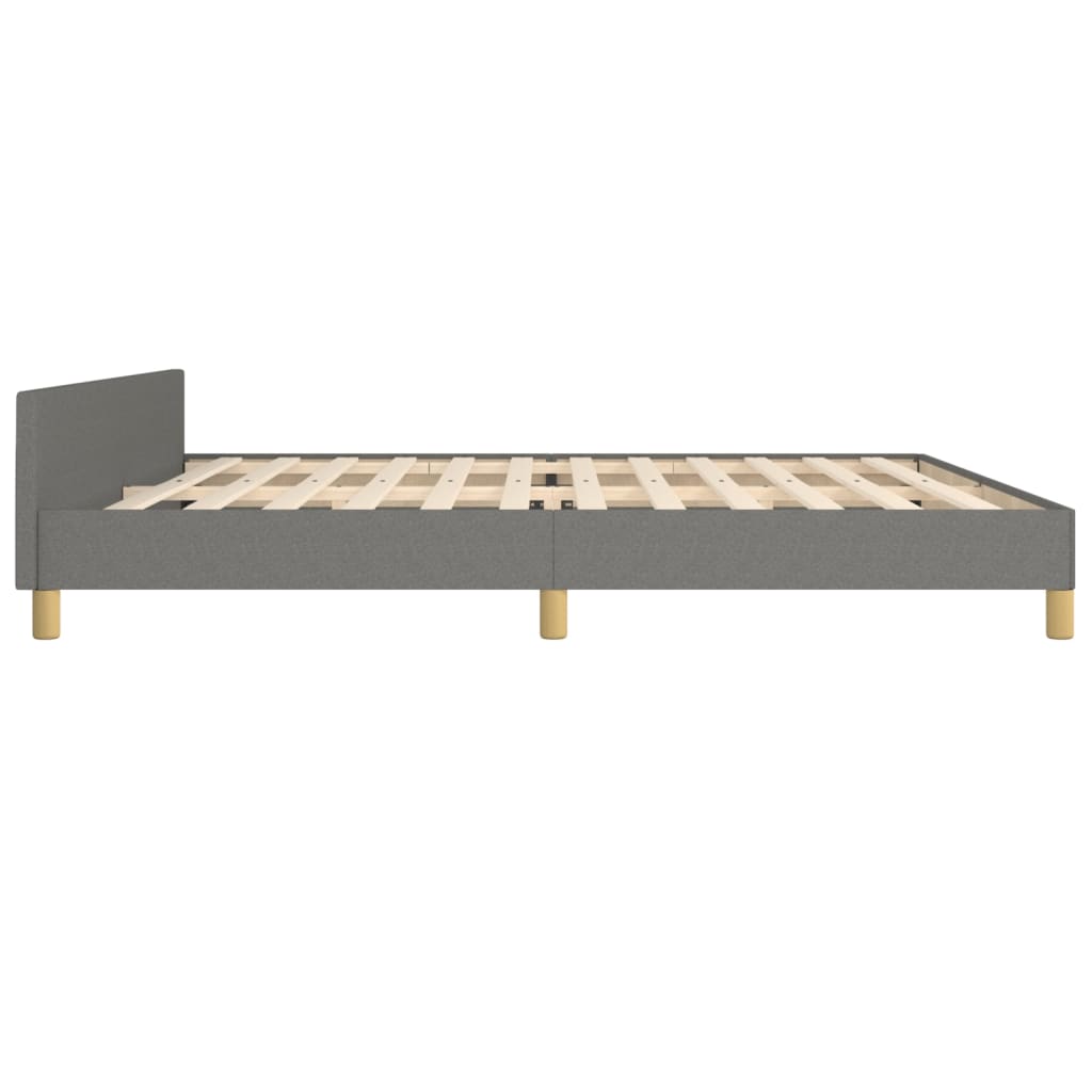 sötétszürke szövet ágykeret matrac nélkül 200 x 200 cm