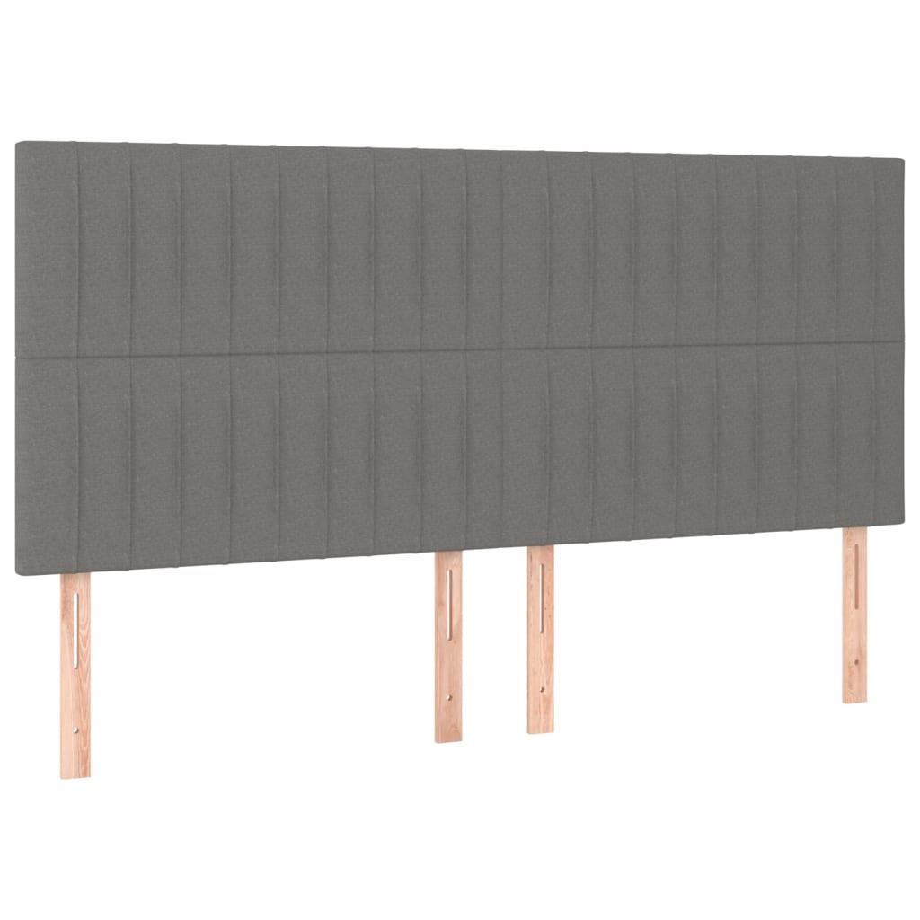 sötétszürke szövet ágykeret matrac nélkül 200 x 200 cm
