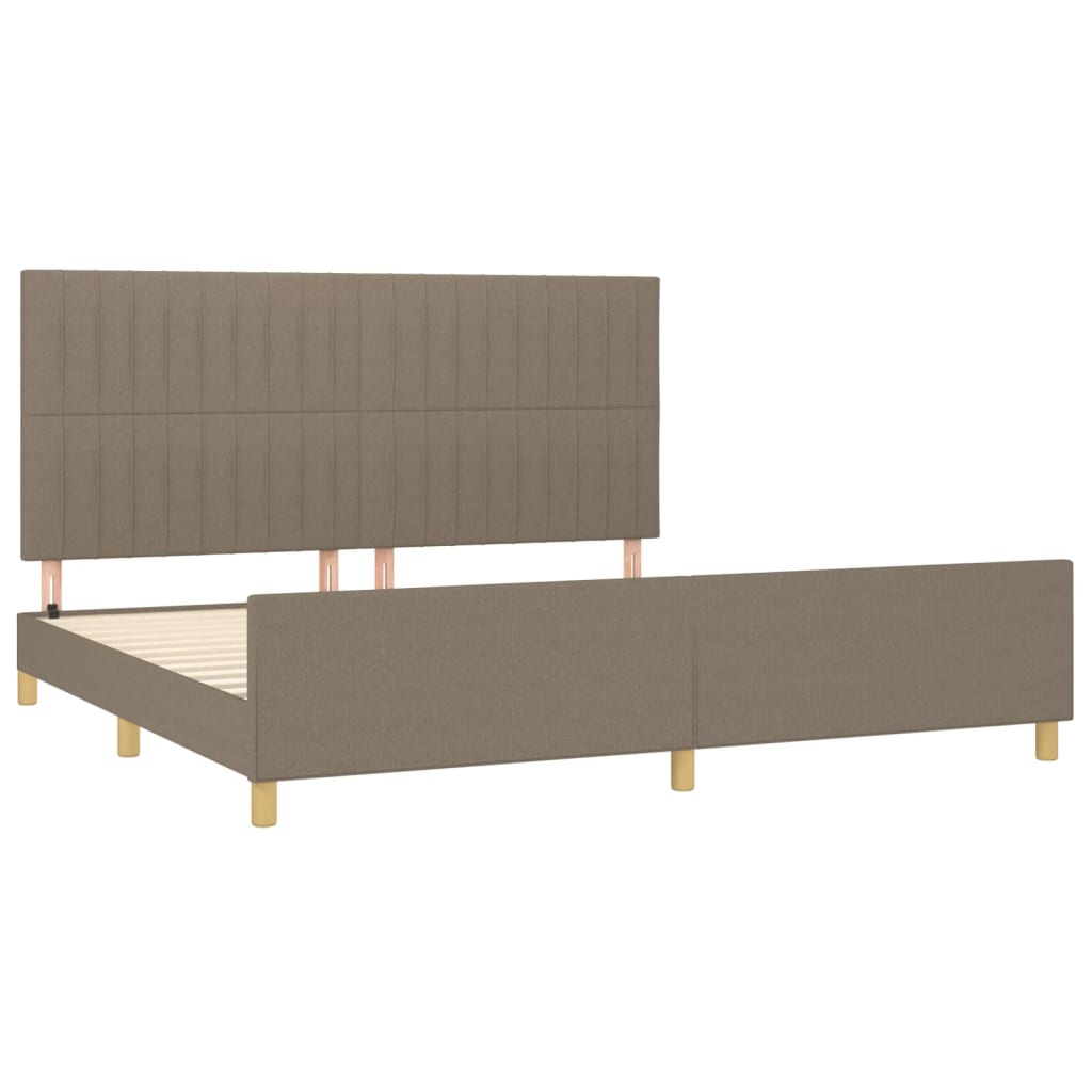 tópszínű szövet ágykeret matrac nélkül 200 x 200 cm
