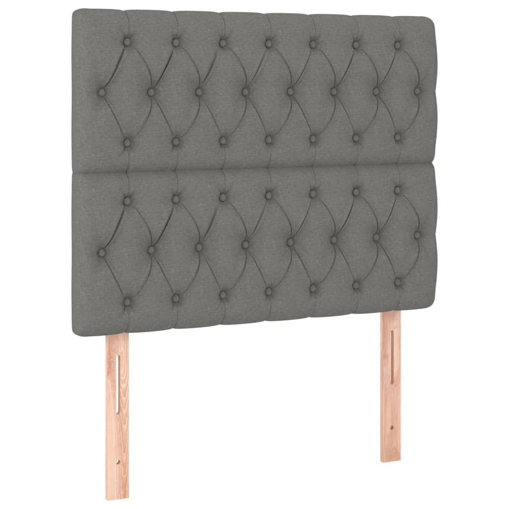 sötétszürke szövet ágykeret matrac nélkül 100x200 cm