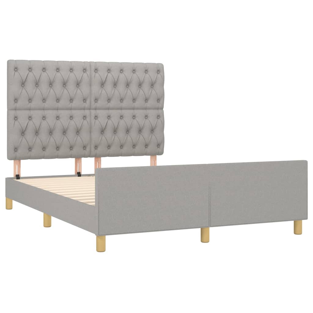 világosszürke szövet ágykeret matrac nélkül 140x200 cm