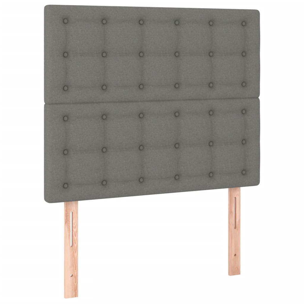 sötétszürke szövet ágykeret matrac nélkül 120x200 cm