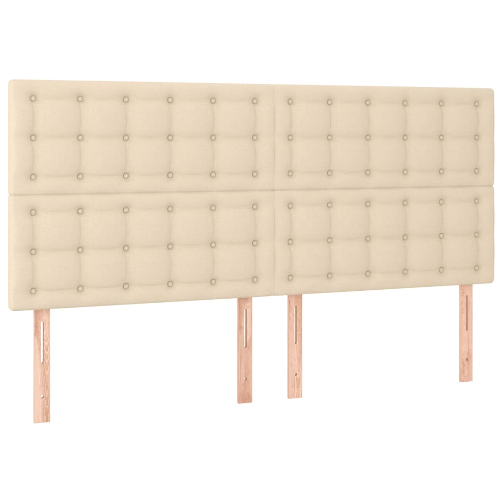 krémszínű szövet ágykeret matrac nélkül 200 x 200 cm