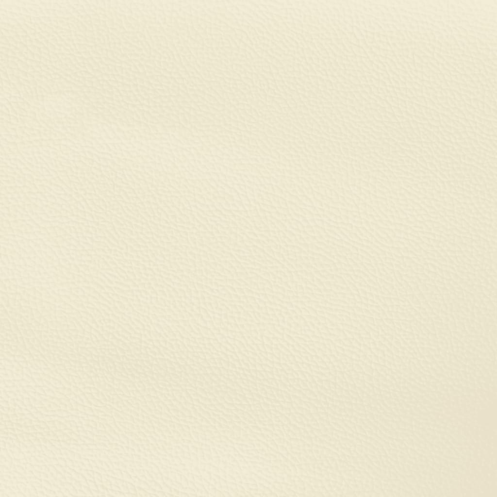 krémszínű műbőr ágykeret fejtámlával 90 x 200 cm
