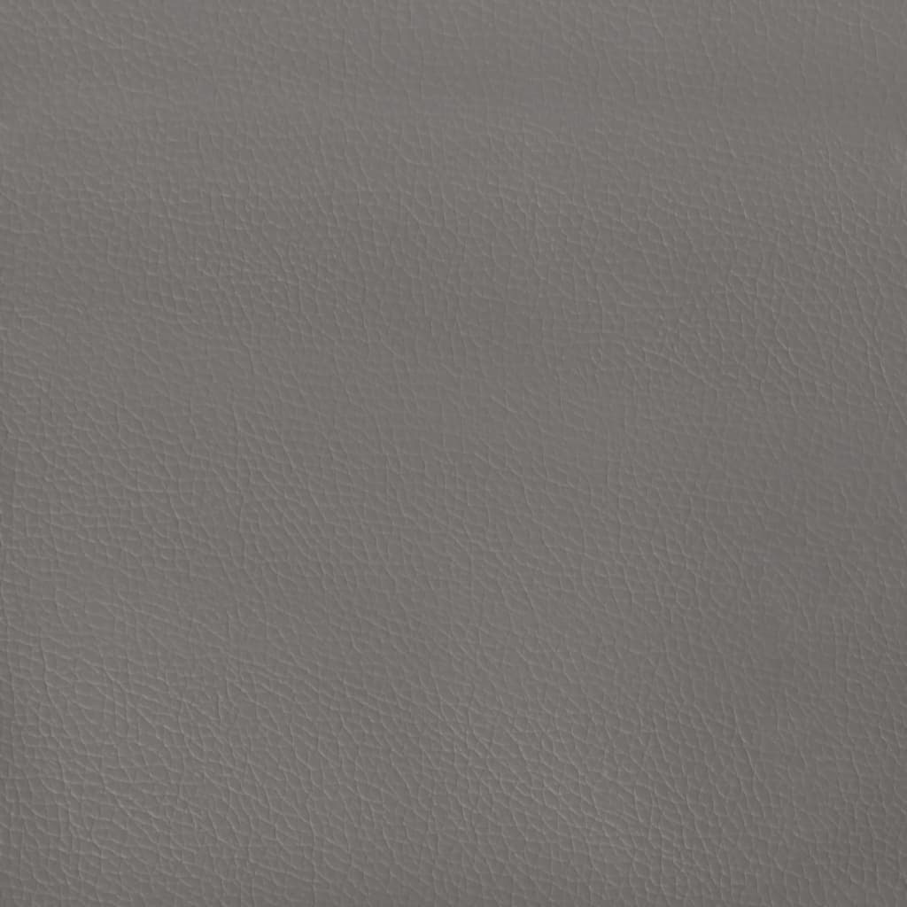 szürke műbőr ágykeret fejtámlával 200 x 200 cm