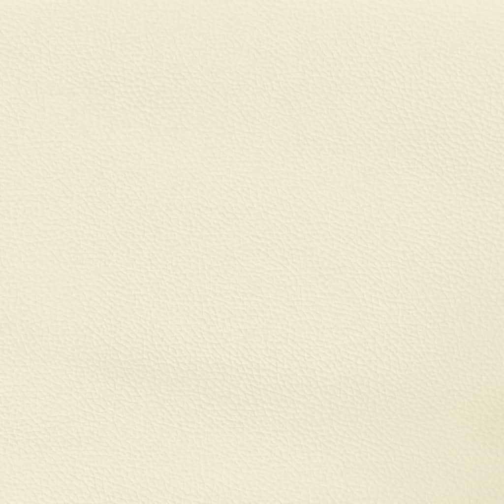 krémszínű műbőr ágykeret fejtámlával 90 x 200 cm