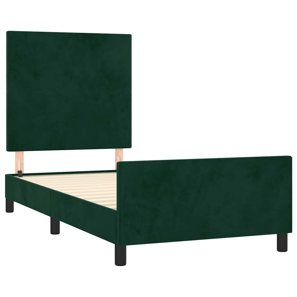 sötétzöld bársony ágykeret matrac nélkül 80 x 200 cm