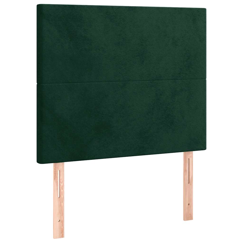 sötétzöld bársony ágykeret matrac nélkül 90x200 cm