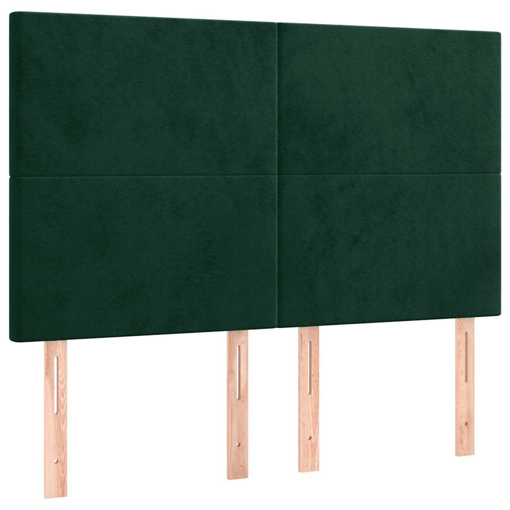 sötétzöld bársony ágykeret matrac nélkül 140 x 190 cm