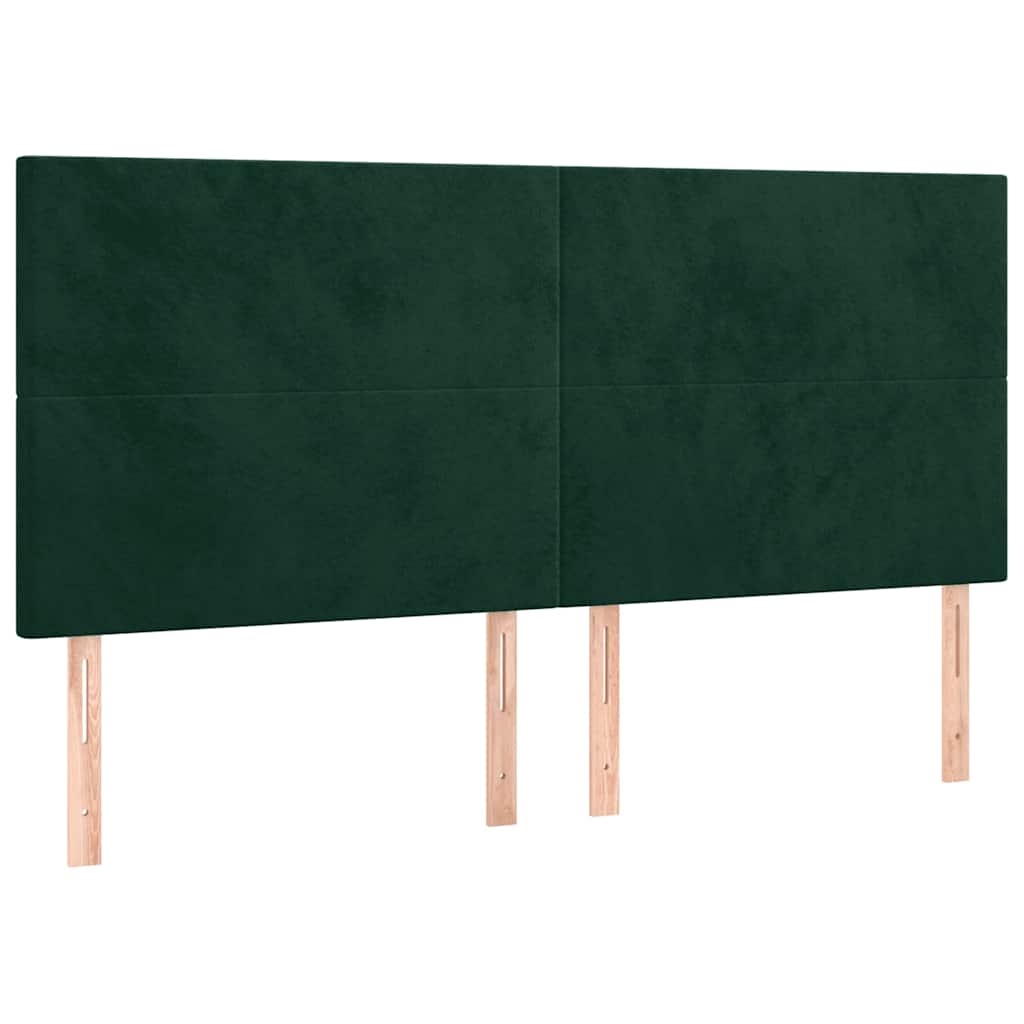 sötétzöld bársony ágykeret matrac nélkül 200x200 cm