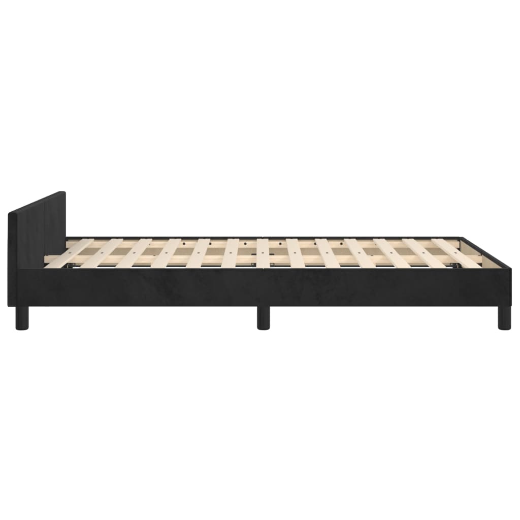 fekete bársony ágykeret matrac nélkül 120x200 cm