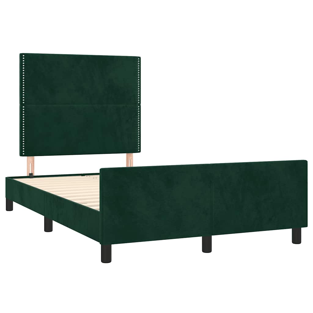 sötétzöld bársony ágykeret matrac nélkül 120 x 200 cm