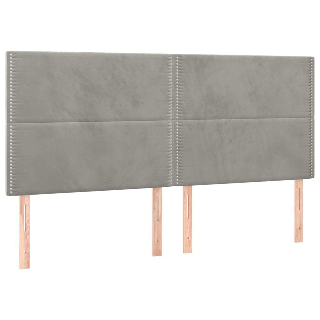 világosszürke bársony ágykeret matrac nélkül 200 x 200 cm