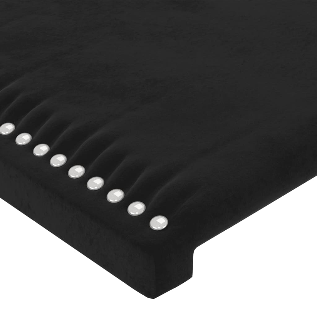 fekete bársony ágykeret matrac nélkül 200 x 200 cm